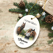 Carregar imagem no visualizador da galeria, Personalized Horse Photo Ornament, Keepsake Picture Horse Lovers Gifts

