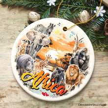 Carregar imagem no visualizador da galeria, Natural Beauty and African Wildlife Artistic Ornament, Watercolor Safari View of Africa Souvenir Gift
