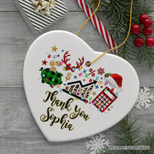 Carregar imagem no visualizador da galeria, Personalized Finance Professional Buffalo Plaid Christmas Ornament, Custom Accountant and Financial Advisor Gift
