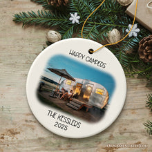 Carregar imagem no visualizador da galeria, Camping Memory Photo Customized Ornament, Personalized Christmas Camper Gift
