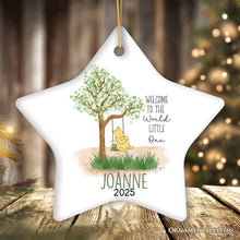 Carregar imagem no visualizador da galeria, Sweet Simple Beauty Personalized Newborn Baby Christmas Ornament, Custom Name Ceramic Keepsake
