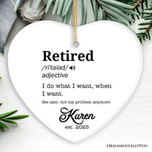 Load image into Gallery viewer, Definition of Retired Gift, Funny Personalized Ornament for Retiree
