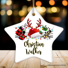 Carregar imagem no visualizador da galeria, Personalized Boxing Buffalo Plaid Leopard Merry Christmas Ornament, Team and Coaches Gift
