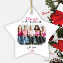 Carregar imagem no visualizador da galeria, Women’s Cancer Awareness Custom Photo Ornament, Image Upload Personalized Gift
