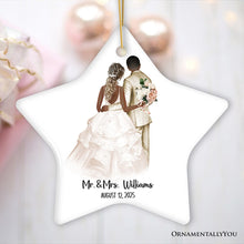 Carregar imagem no visualizador da galeria, Bride and Groom Wedding Married Couple Gift Ornament Personalized
