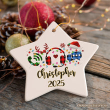 Carregar imagem no visualizador da galeria, Personalized Customer Service Representative Buffalo Plaid Leopard Merry Christmas Ornament Gift
