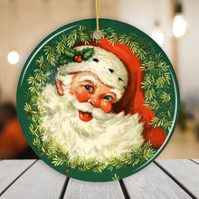 Load image into Gallery viewer, Victorian Santa Round Christmas Ornament
