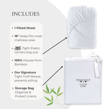 Load image into Gallery viewer, Bamboo Fitted Sheet - White
