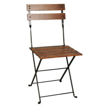 Carregar imagem no visualizador da galeria, Five Piece Dining Set with 28&quot; Square European Chestnut Wood Slats Top and Four 5508 Folding Chairs
