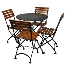 Cargar imagen en el visor de la galería, Five Piece Dining Set with 28&quot; Round Powder Coated Steel Top with Four 5504 Side Chairs
