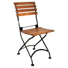 Load image into Gallery viewer, Five Piece Dining Set with 32 x 48&quot; Steel Top Table and Four European Chestnut Slat Side Chairs
