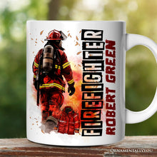 Carregar imagem no visualizador da galeria, Firefighter Personalized Mug, Appreciation Fire Department Custom Gift with Name
