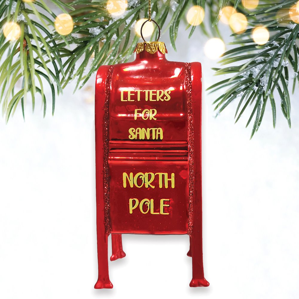 (Pre-Order) Letters for Santa Mailbox Glass Christmas Ornament