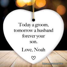 Carregar imagem no visualizador da galeria, Mothers Gift from Groom Personalized Keepsake Wedding Ornament
