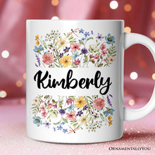 Carregar imagem no visualizador da galeria, Wildflowers Personalized Mug, Flowers Custom Gift with Name for Women
