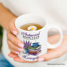 Carregar imagem no visualizador da galeria, Lavender Antisocial Book Club Personalized Mug, Custom Gift with Name For Book Lovers
