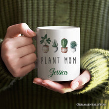 Carregar imagem no visualizador da galeria, Minimalist Plant Mom Personalized Mug, Custom Gift with Name for Plant Lovers
