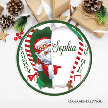 Carregar imagem no visualizador da galeria, Naughty or Nice Personalized Christmas Ornament
