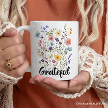 Load image into Gallery viewer, Wildflower Bouquet Personalized Mug, Floral Custom Gift with Name
