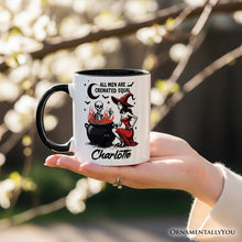 Carregar imagem no visualizador da galeria, All Men Are Cremated Equal Halloween Personalized Mug, Funny Witch Cauldron Gift with Custom Nam
