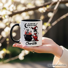 Carregar imagem no visualizador da galeria, All Men Are Cremated Equal Halloween Personalized Mug, Funny Witch Cauldron Gift with Custom Nam
