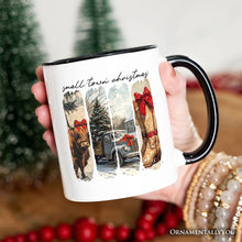 Carregar imagem no visualizador da galeria, Small Town Christmas Personalized Mug, Highland Cow Rustic Western Cowgirl Holiday Gift with Custom Name
