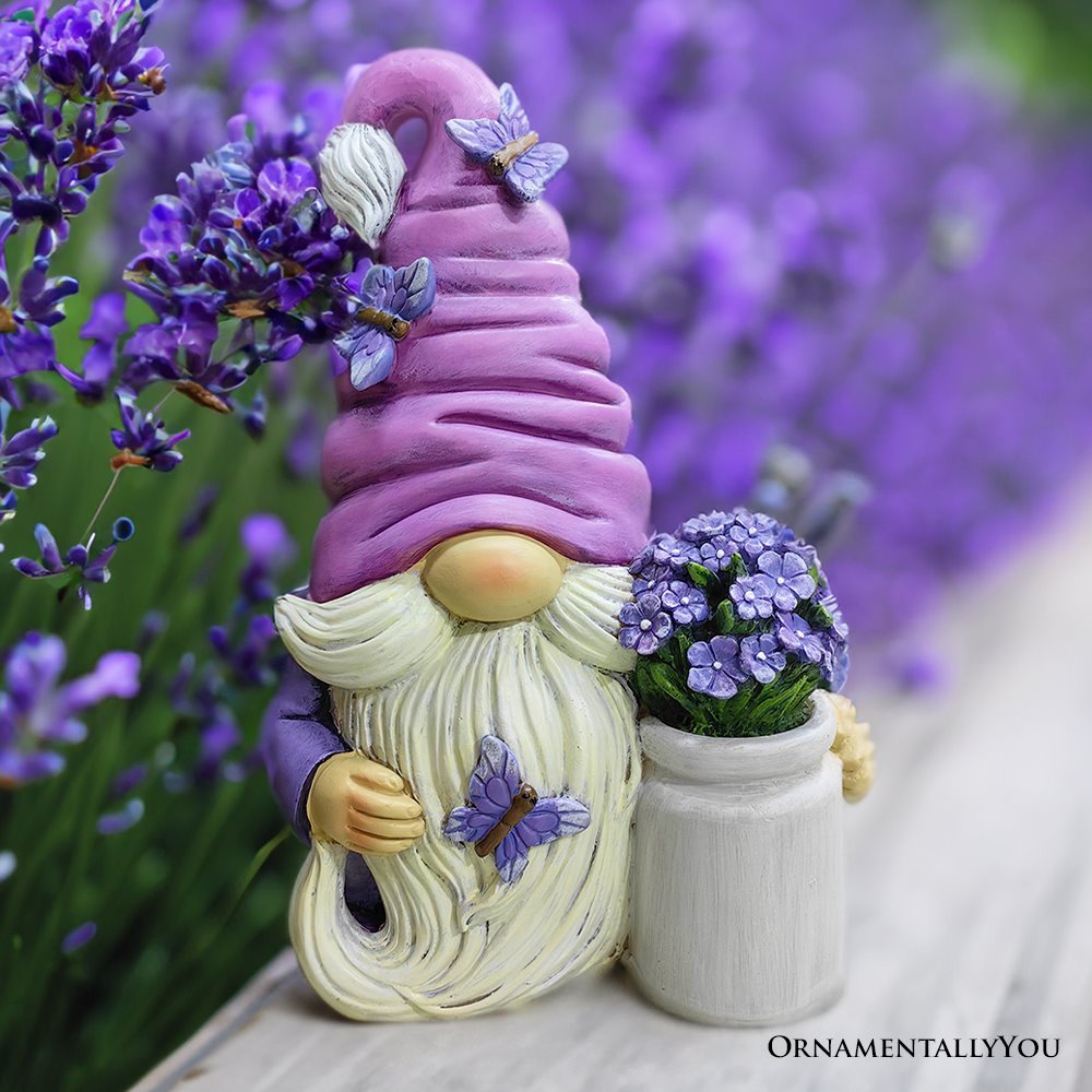 Garden Grace Lavender Gnome Figurine, 10
