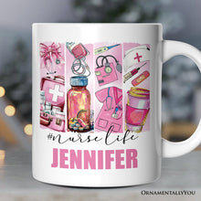 Carregar imagem no visualizador da galeria, Nurse Life Personalized Mug, Coquette Medical Worker Appreciation Gift with Custom Name
