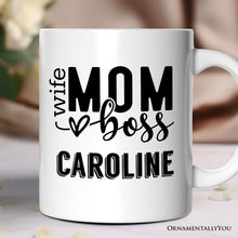 Carregar imagem no visualizador da galeria, Wife Mom Boss Personalized Mug, Empowered Gift for Mothers with Custom Name
