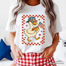 Load image into Gallery viewer, 4th of July Patriotic Duck T-Shirt, Funny Independence Day Tee
