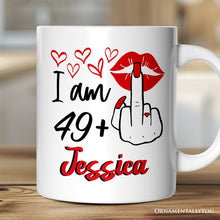 Carregar imagem no visualizador da galeria, 50 Birthday Personalized Mug For Women, 49 Plus Sarcastic Gift With Custom Name
