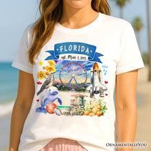 Carregar imagem no visualizador da galeria, Artistic Florida State Themes and Landmarks T-Shirt, Tee for History and Travel Lovers
