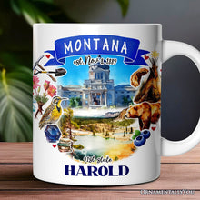 Carregar imagem no visualizador da galeria, Artistic Montana State Themes and Landmarks Personalized Mug With Custom Name
