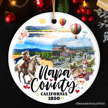 Carregar imagem no visualizador da galeria, Artistic Scenery Napa County Ceramic Ornament, California Vineyards and Tourist Christmas Souvenir
