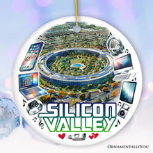 Carregar imagem no visualizador da galeria, Artistic Silicon Valley Ceramic Ornament, Gift for Technology Enthusiast

