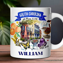 Carregar imagem no visualizador da galeria, Artistic South Carolina State Themes and Landmarks Personalized Mug With Custom Name
