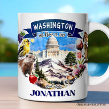Carregar imagem no visualizador da galeria, Artistic Washington State Themes and Landmarks Personalized Mug With Custom Name
