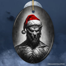 Carregar imagem no visualizador da galeria, Beastly Werewolf with Santa Hat Ornament, Frightening Holiday Keepsake for Spooky Tree

