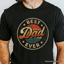 Carregar imagem no visualizador da galeria, Best Dad Ever Retro Sunset T-Shirt, Black Vintage Fathers Gift Tee

