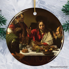 Load image into Gallery viewer, Caravaggio Supper at Emmaus Ornament, Famous Painting Christmas Decoration Souvenir
