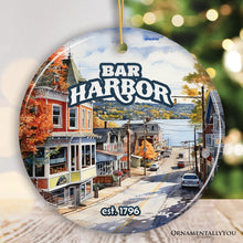 Cargar imagen en el visor de la galería, Charming Bar Harbor Street Ornament and Holiday Decoration, Maine Keepsake and Present
