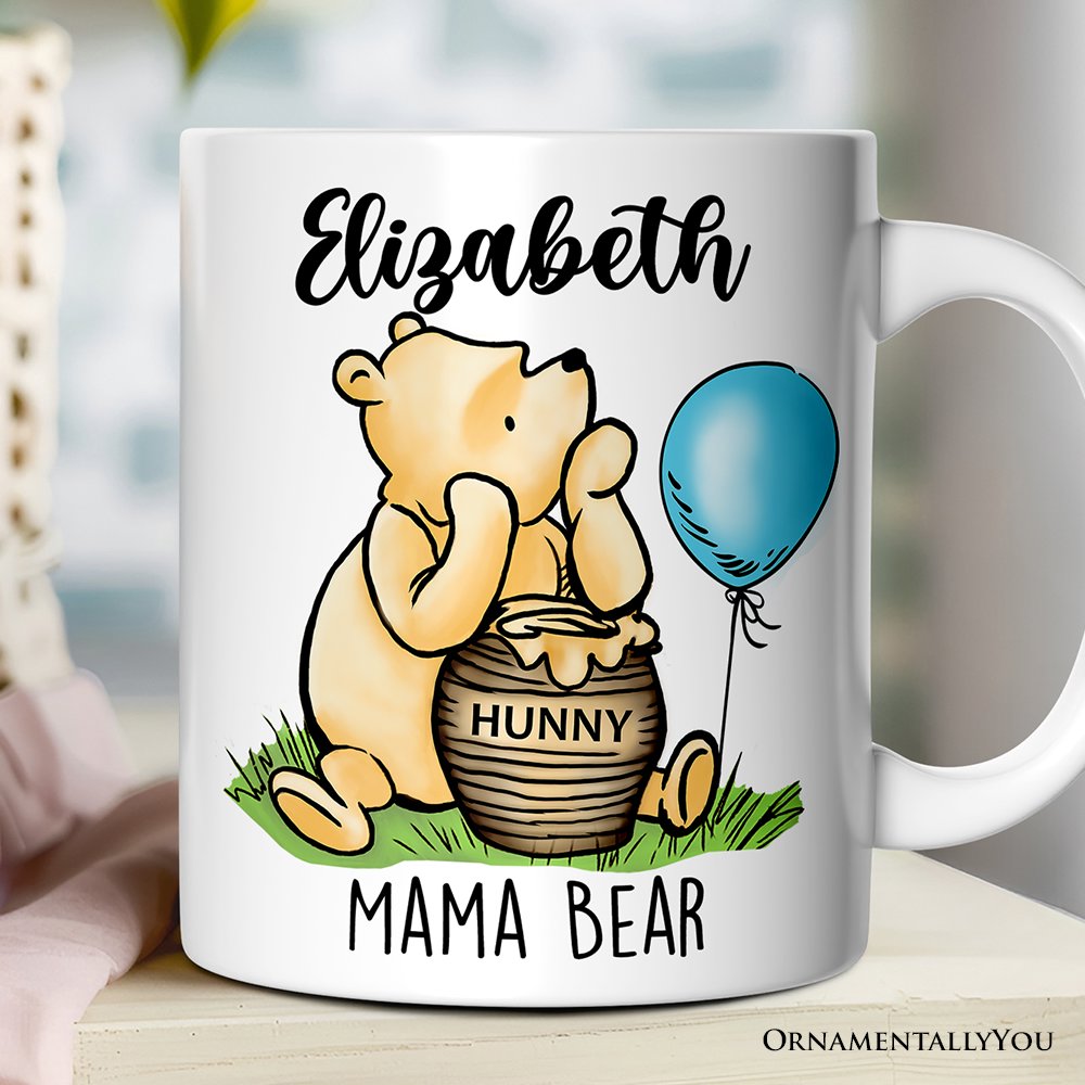 Charming Mama Bear Personalized Mug, Cute Mother's Days Gift with Custom Name