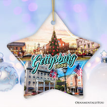 Load image into Gallery viewer, Charming Town of Gettysburg Ornament, Historical Vintage Pennsylvania Christmas Keepsake
