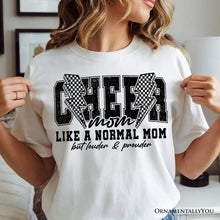 Carregar imagem no visualizador da galeria, Cheer Mom Lightning T-Shirt, Cheerleader Retro White and Natural Tee for Proud Sports Mothers
