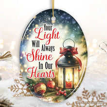 Cargar imagen en el visor de la galería, Christmas Lantern Light in Our Heart Ornament, Eternal Shine Memorial Gift
