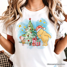 Cargar imagen en el visor de la galería, Christmas With Pooh Bear and Friends T-Shirt, Heartwarming Holiday Tee
