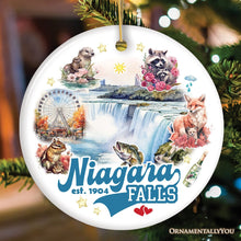 Cargar imagen en el visor de la galería, Classically Artistic Niagara Falls Art Ornament, Canadian and New York Paradise Souvenir
