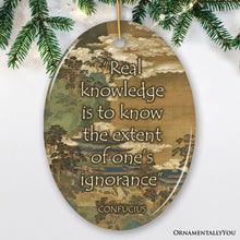 Cargar imagen en el visor de la galería, Confucius Wisdom on Ignorance Ceramic Ornament, Self Reflection Quote Decor And Gift
