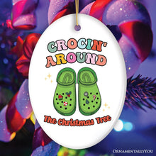 Load image into Gallery viewer, Crocin’ Around The Christmas Tree Joyfully Funny Christmas Ornament
