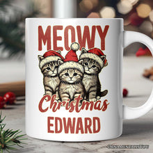 Load image into Gallery viewer, Cute Meowy Christmas Personalized Mug, Baby Cat Lover Gift with Custom Name
